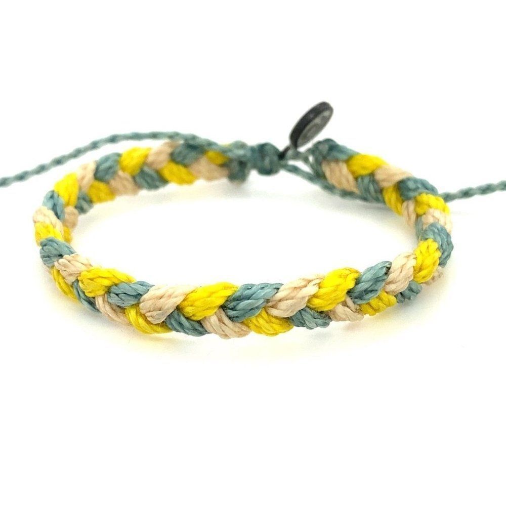 Pura Vida‎ Yellow/Teal/Cream Braid Bracelet